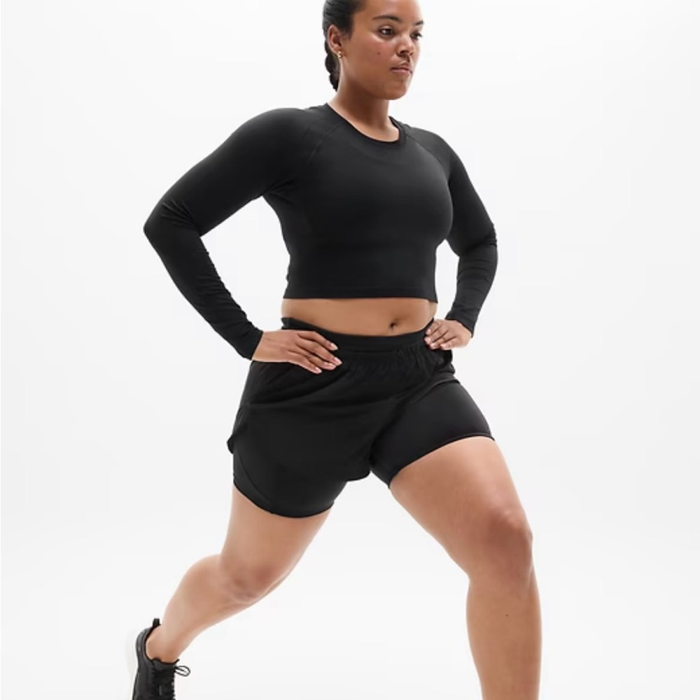 Athleta Black Long Sleeve Crop Top - Picture 3 of 5